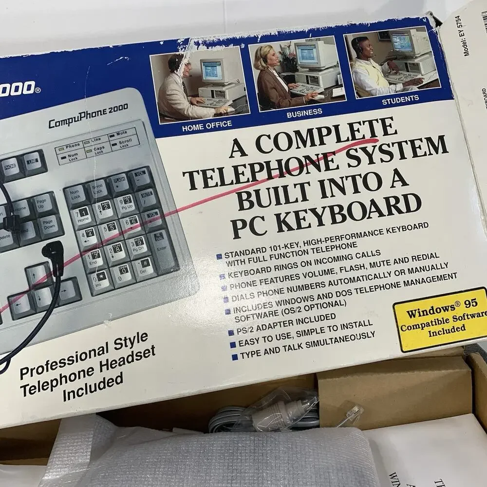 CompuPhone 2000 Keyboard And Telephone phone 1994 Vintage New!‎
